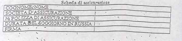 Scheda assicurazione russa